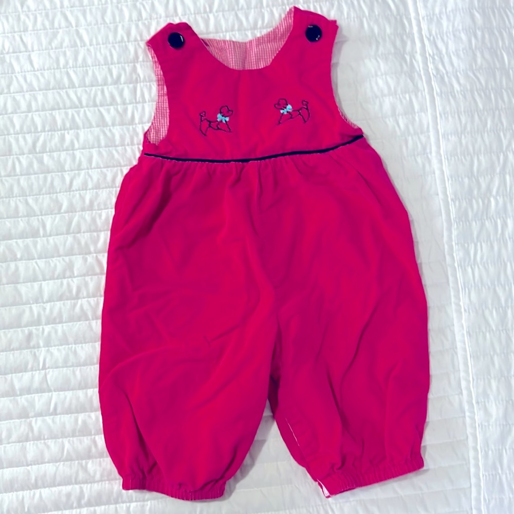 Girls poodle fine wale corduroy overalls